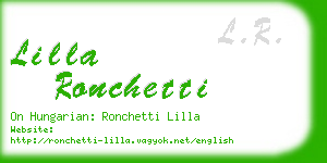 lilla ronchetti business card